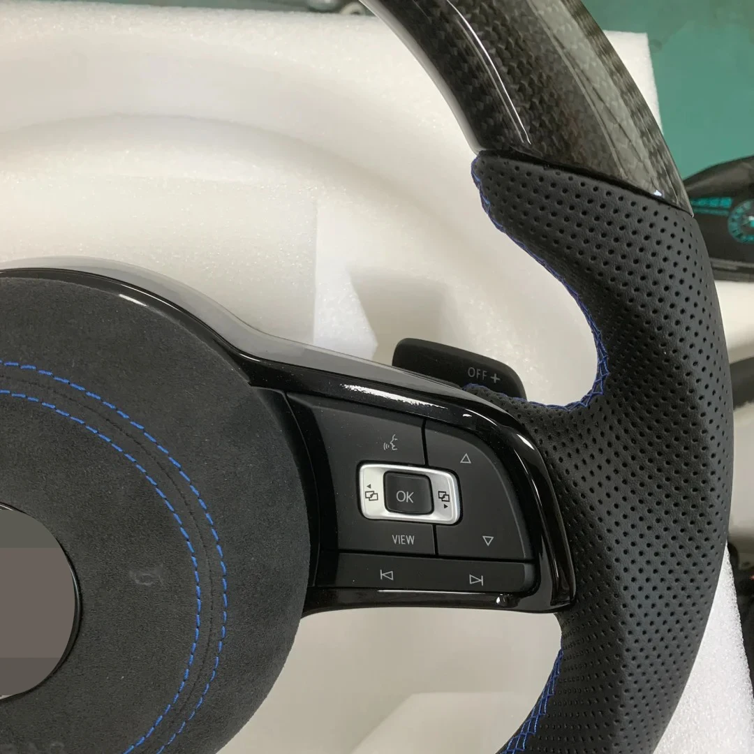 Спортивное рулевое колесо из натурального углеродного волокна для Volkswagen VW Golf Polo Passat GTI GTD CC Jetta R 6 7 8 6R 7R 8R