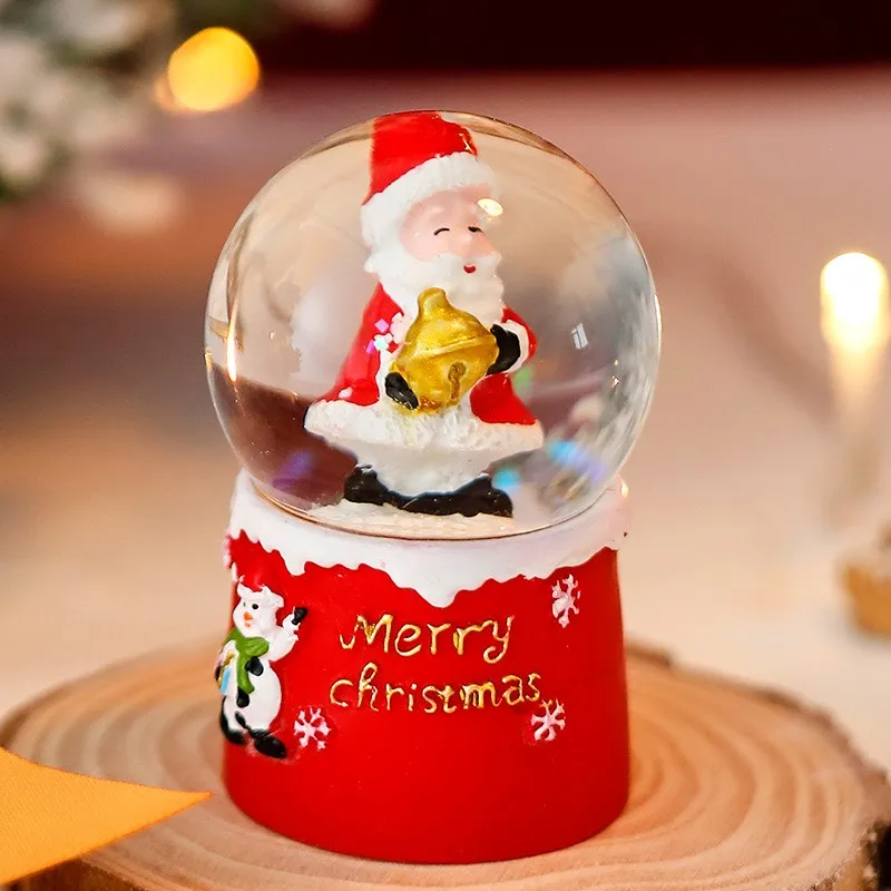 Whole box of Christmas light-up crystal ball wholesale Santa Claus snowman glass ball holiday gift