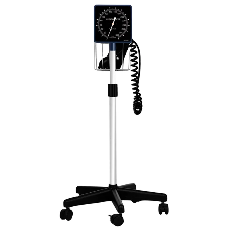 Standing  vertical floor Aneroid Sphygmomanometer blood pressure monitor with metal Basket