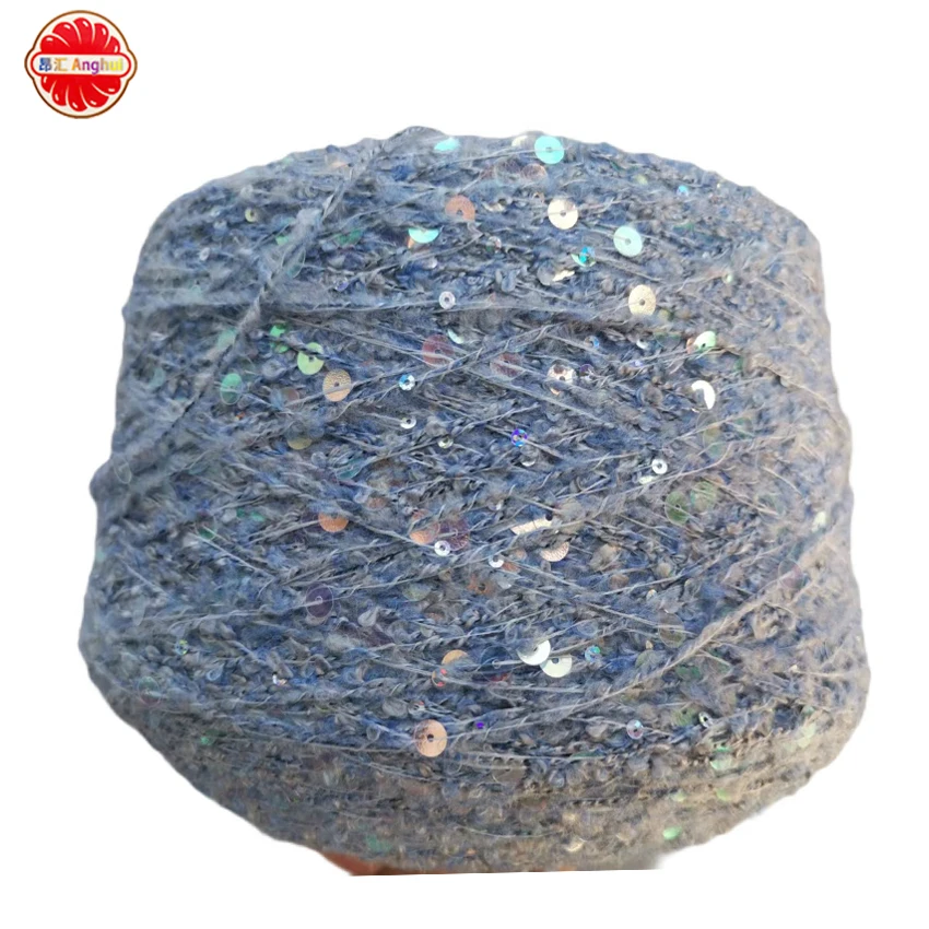 Wool 3MM+6MM sparkle Knitting Wool Acrylic Yarn With Sequins rope shiny yarn For Hand Knitting