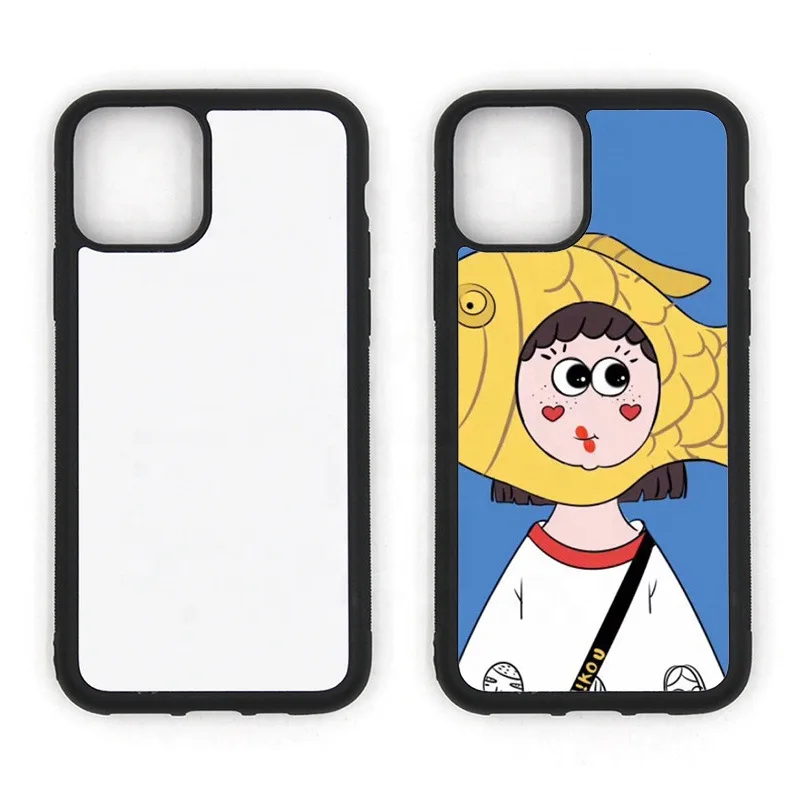Adhesive TPU PC Groove Phone Case With Blank Sublimation Aluminum Sheet Insert