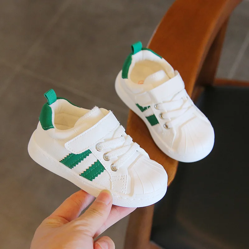 Baby Shoes Pu Leather Sneaker Striped Toddler First-walkers Anti-slip Soft-sole New Casual Infant Shoes