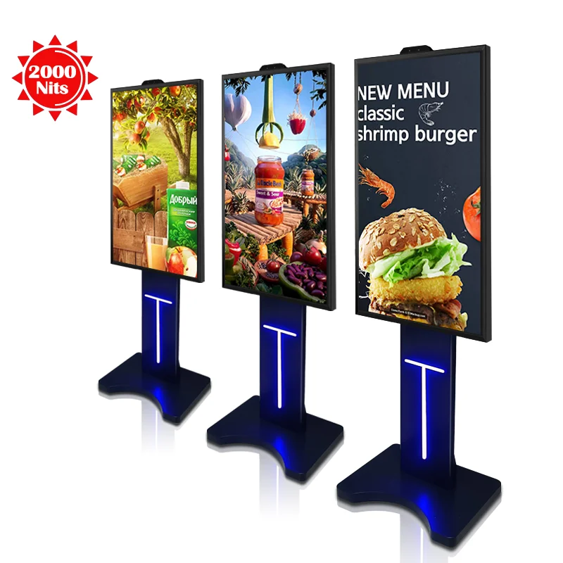 55 65 inch floor standing high brightness media player indoor digital signage Lcd Window Display