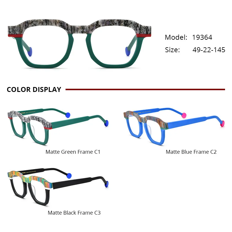 Matte Square Frames Can Be Matched With Myopia Joint Multi-color Square Matte Acetate Optical Frame