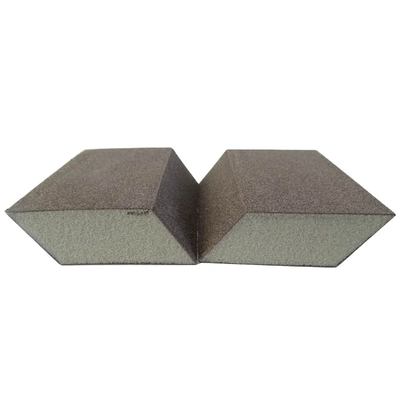 Aluminum Oxide sanding sponge block flexible dual angled abrasive tool for polishing