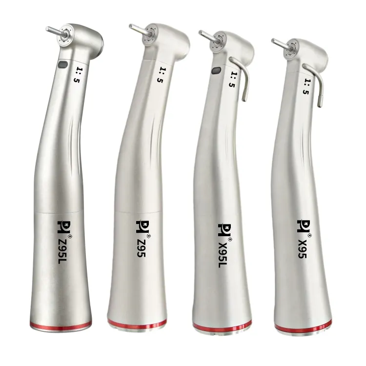 Factory Price 1:5 Low Speed Dental Instruments Steel Handpiece With Turbine Power Source Contra Angle Handpiece