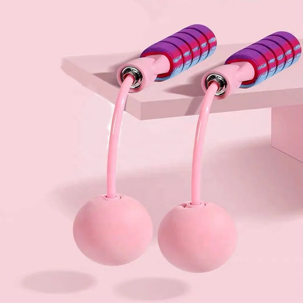 
 LCFC PVC pink Skipping Handle Custom Cordless rope High Fast Speed Fitness Exercise Ball jump rope  
