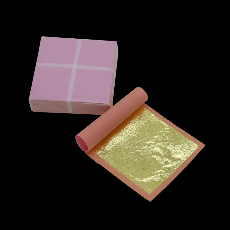 Cakes decoration edible gold leaf 25pcs per booklet 24k gold leaf  8*8cm edible gold for bakery decoration