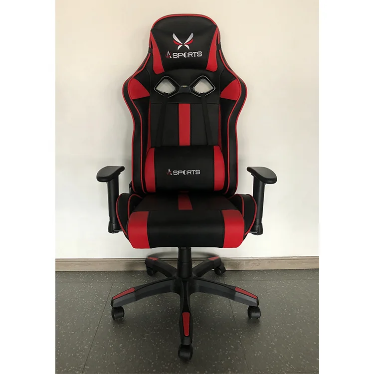 Modern pu leather and fabric gaming chair computer racing gamer chair with footrest