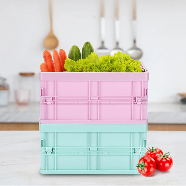 Plastic Custom Products Folding Laundry Basket Household Plastic Storage Baskets