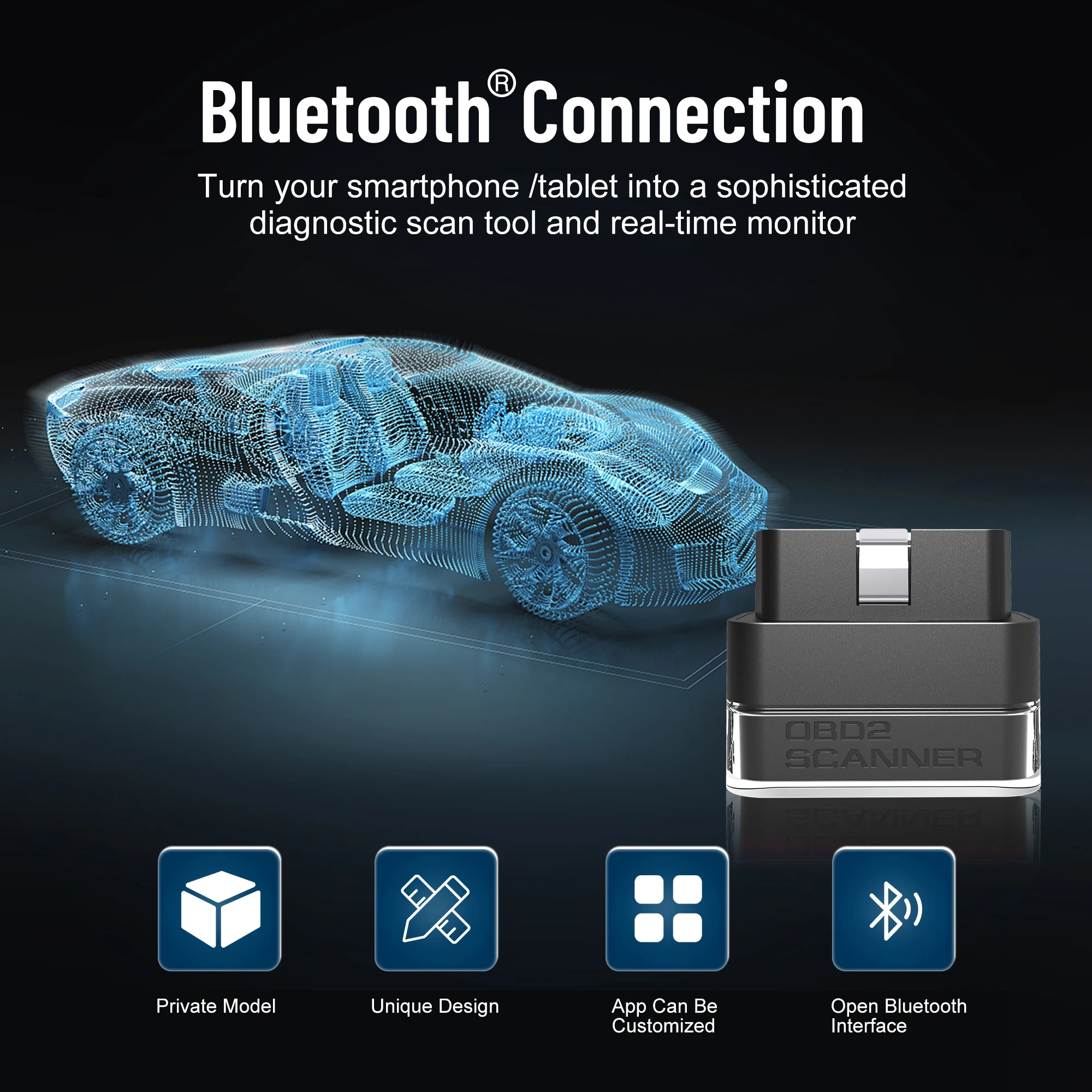 Bluetooth Version 4.0 OBD / Obdii For Android IOS Torque Car Code Scanner Diagnostic Machine For All Cars