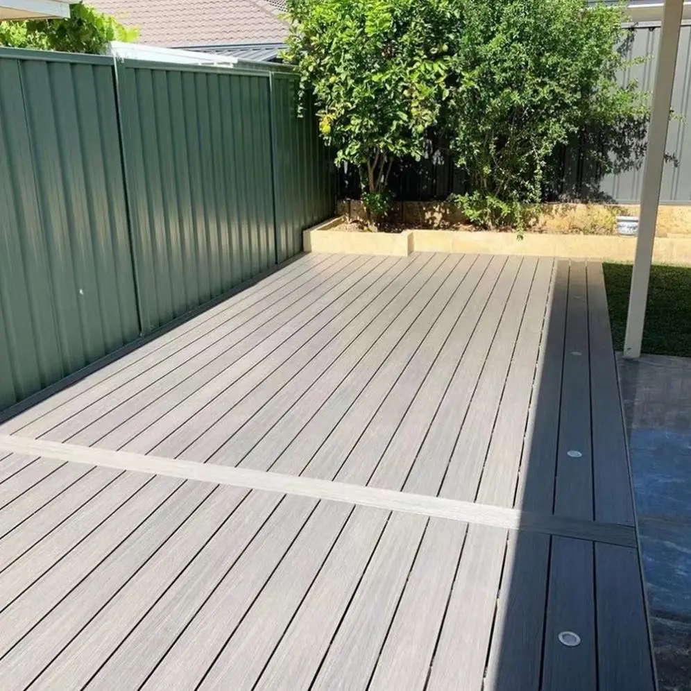 Swimming Pool anti slip outdoor laminate flooring cover hollow composite plastic wood pvc decking