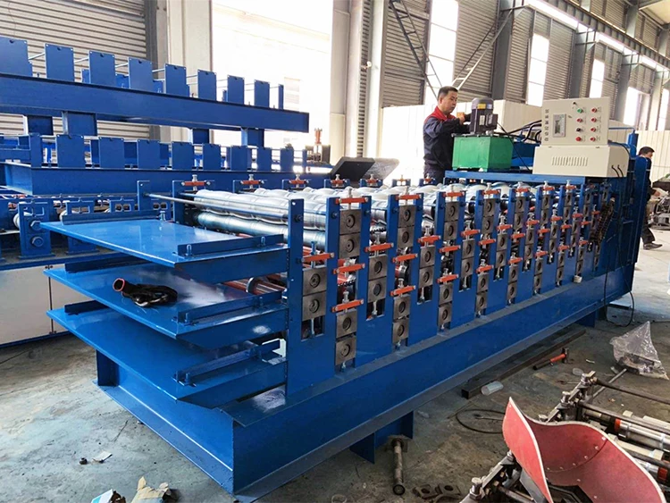 Roof Metal Cold Steel Roof Step Tile Press glazed roofing Roll Forming Machine factory
