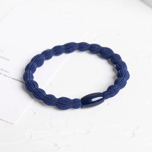 Custom Logo Elastic Hair Bands with Beads Beaded Hair Ties For Women And Girl