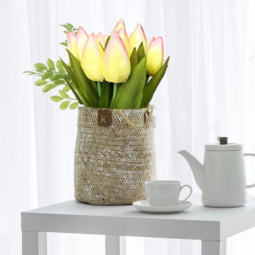 
2020 New Silk Real Touch Decorative Flowers Home Decor Tulip Shaped Beauty Flower Artificial Tulips 