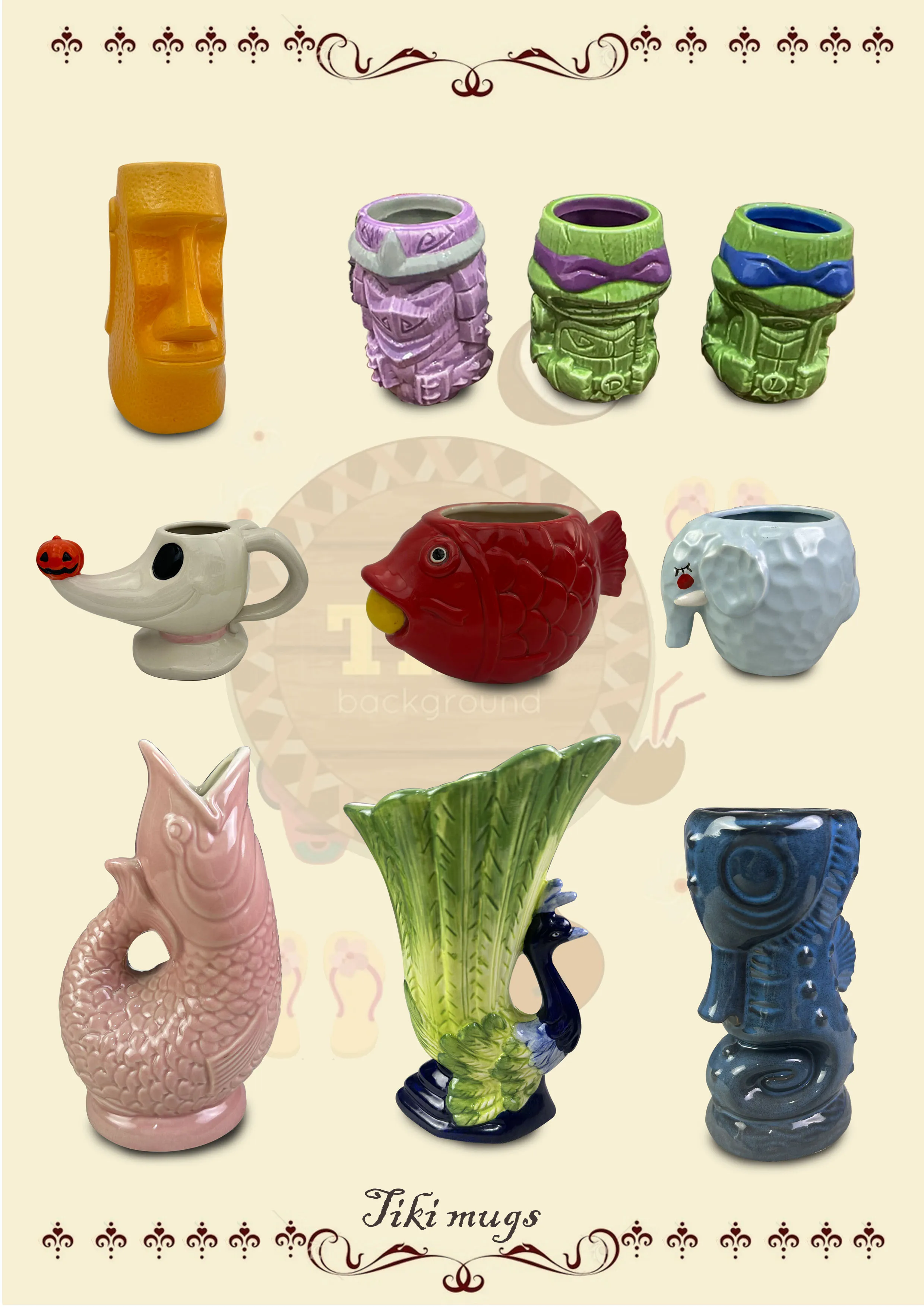 Tiki Mug Mugs Halloween Tiki Mug Ghost Face Handmade Mummy Cup Halloween Retro Cup