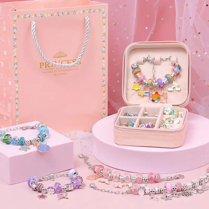 Wholesale DIY Handmade Beaded Bracelet Birthday Gift for Girls Creative Jewelry Set with cute design and good luck