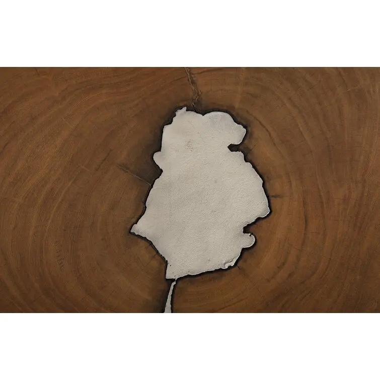 Modern simple tripod metal inlaid wood brown coffee table, placed in the living room and study more practical.