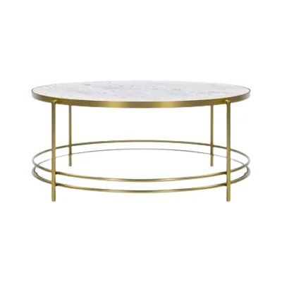Stainless Steel Gold Finishing Table Hotel Living Room Centre Coffee Table Furniture Modern Luxury Round Coffee Table