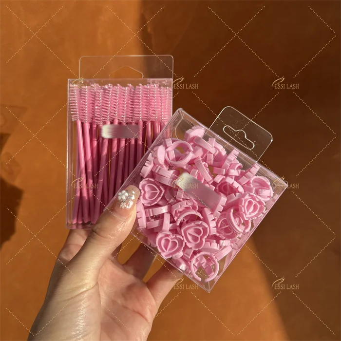 New arrival plastic pink glue ring for eyelash extension disposable glue holder ring wholesale