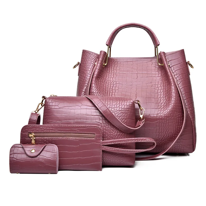2022 Travel Gear Crocodile Pattern Four-Piece Set Mother and Child  bags women handbags ladies shoulder bag