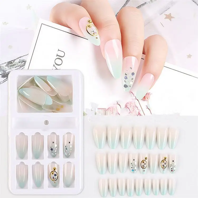 Best Prices Nails Apiciform Stickers Aurora Butterflies Nail Tips Fingernail Fake Nails For Women