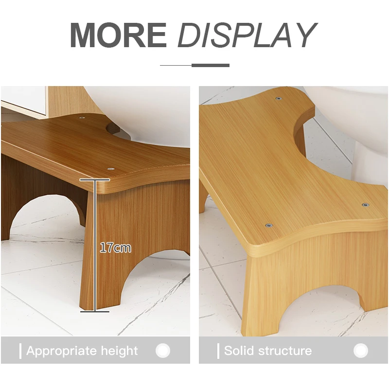 Toilet stool toilet squat solid wood step adult non-slip increased stepping on the footstool