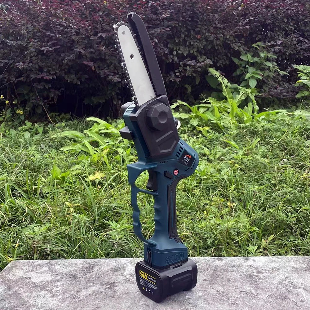 Portable Cordless Mini Chainsaw, Handheld Electric Chain Saw with 2 21V 2.0Ah Batteries & Charger and Security Lock