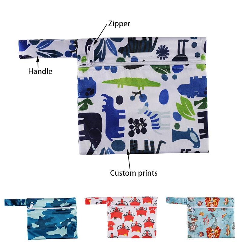 Ananbaby Hot Sale Customized Mommy Wet Dry Diaper Bags Snap Handle Reusable Baby Small Wet Bag Waterproof