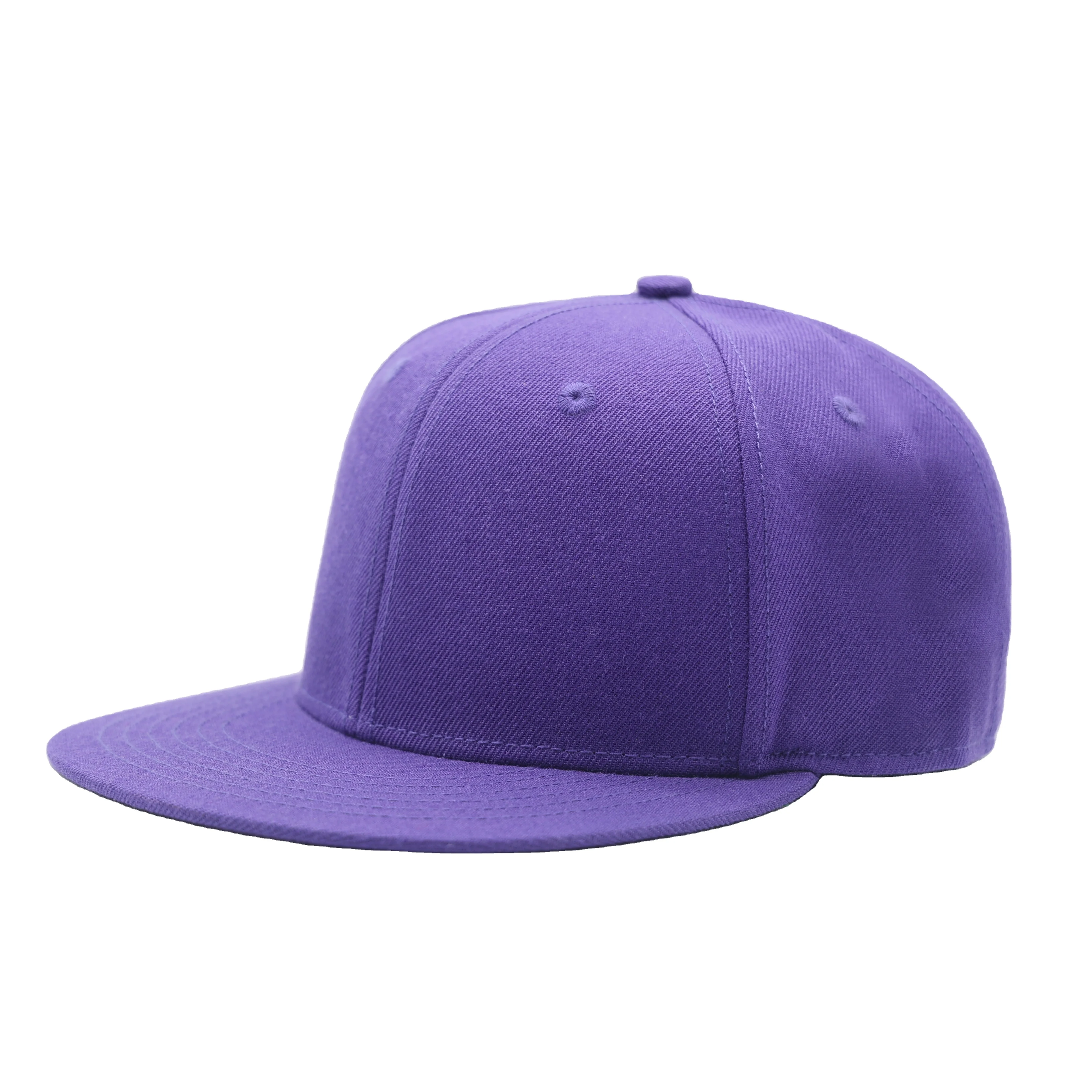 ready to ship easeful 6 panel Plain flat brim fitted hats