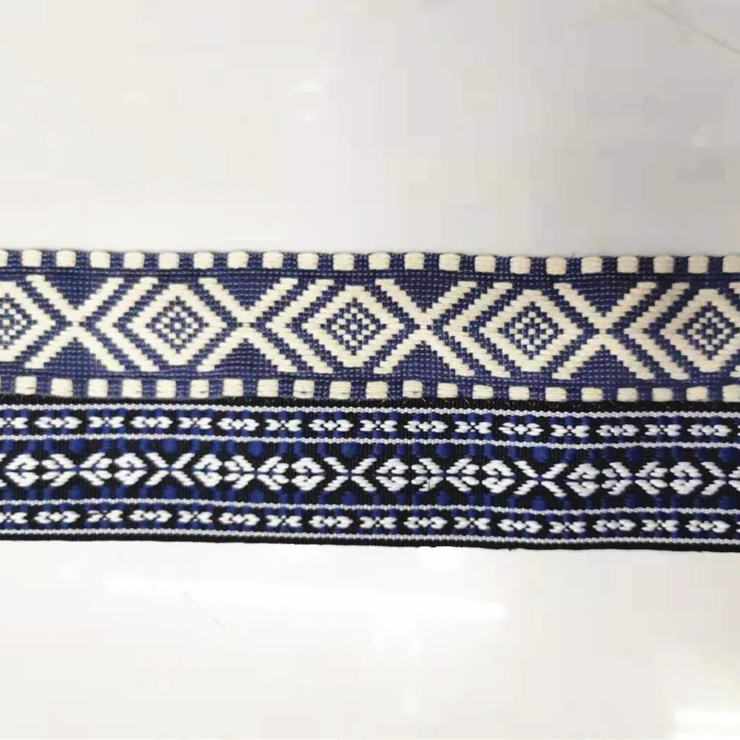 JR2407  Ethnic Jacquard Ribbon Geometric Woven Trim Border Embroidery Ribbon Sewing Trim Strap For Bags
