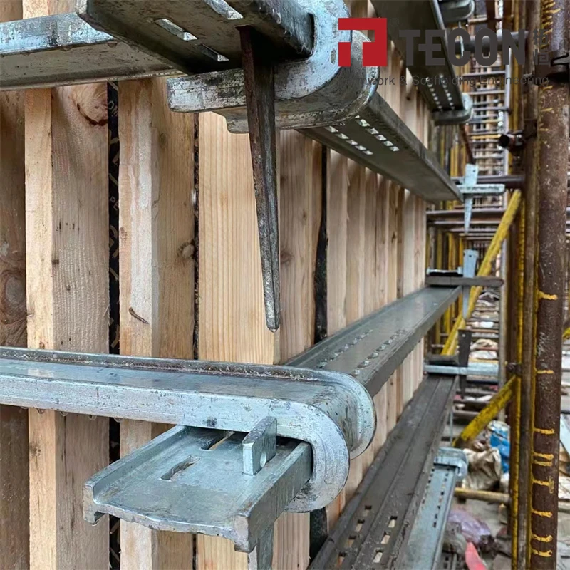 Galvanized Steel Adjustable Formwork Clamp Beam With Wedge For Concrete Column