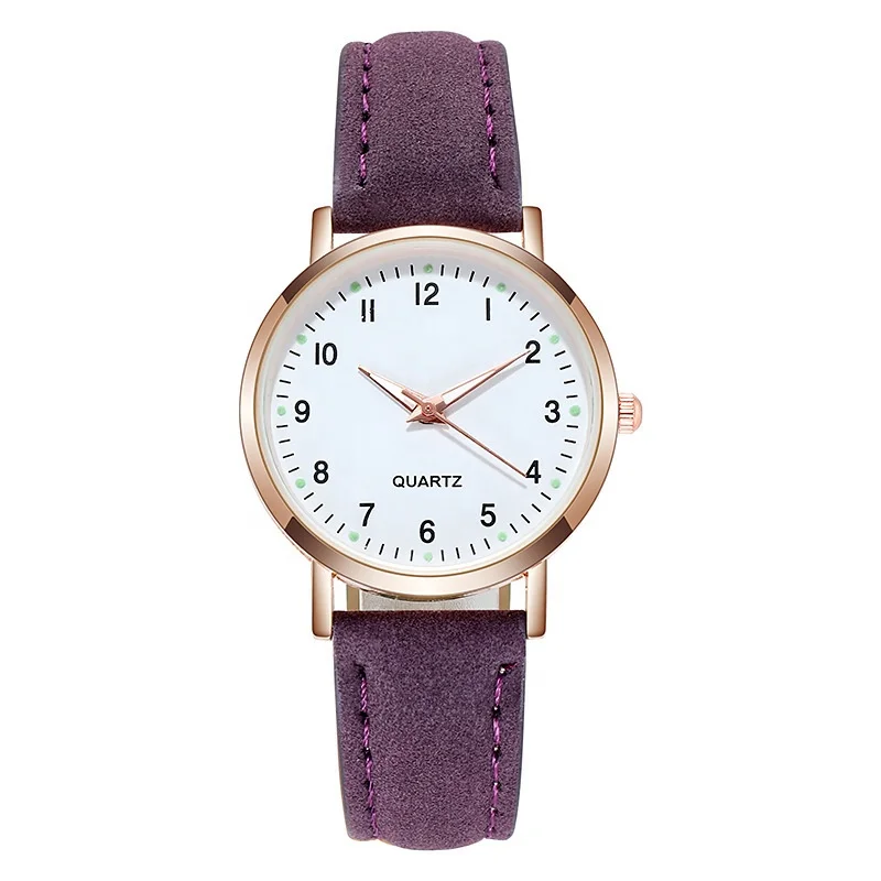 Factory Wholesale Different Colors Fashionable Nubuck Leather Noctilucent Quartz Watch For Women Men