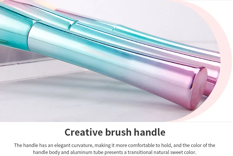 Makeup Brushes Kit Personalized Luxe 9Pcs Rainbow Makeup Brush Custom Logo Premium Synthetic Foundation Makeup Brush Set