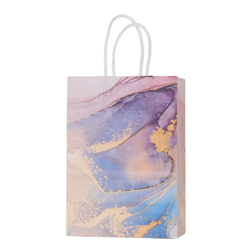 Customized Size Brown Paper Bags Food Kraft Paper Recycled Materials with Hot Stamping Offset Printing Customised Design