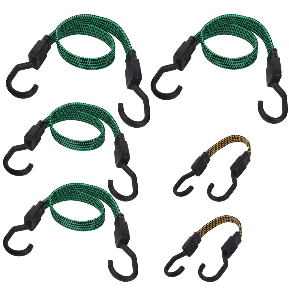 Bicycle Outdoor Flat Bungee Cord with Hooks High-Strength Elastic Bundled Flat Rope for Luggage Tie Down