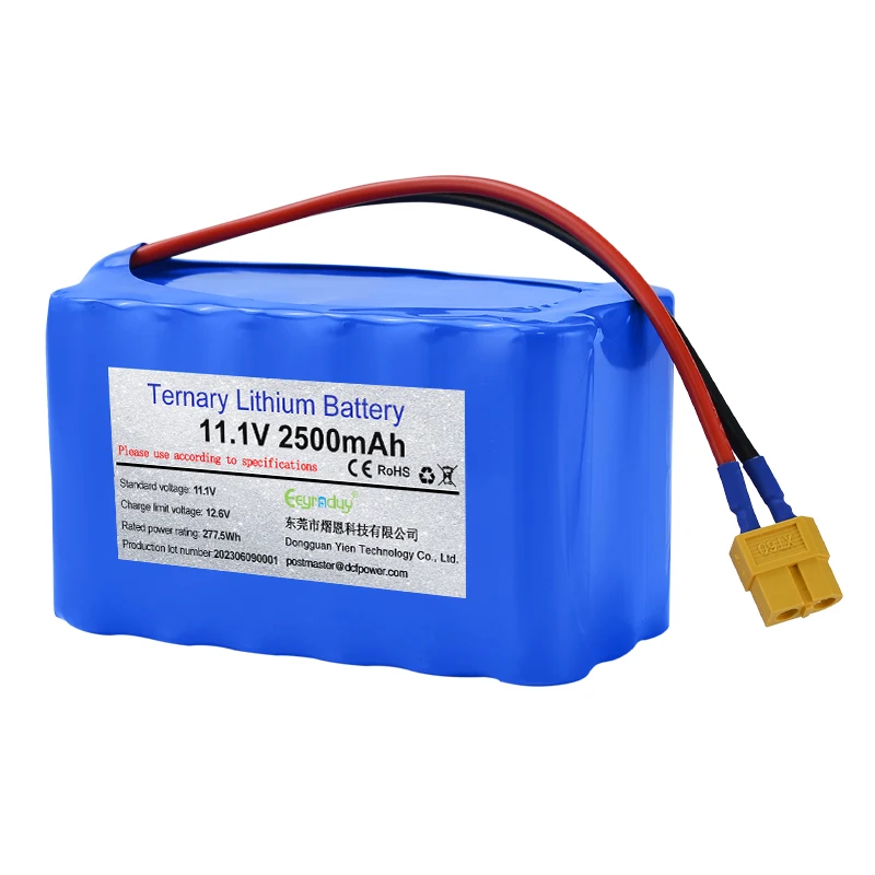 Customized 18650 21700 32700 Battery Pack 11.1v 12V 1100mah 1200mah 2500mah Lithium ion li ion Battery