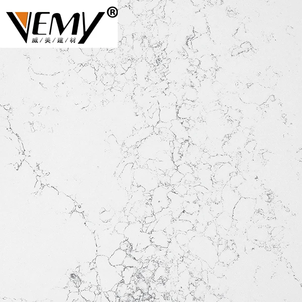 
Artificial Calacatta White Artificial Stone Slab Quartz Kitchen Countertop 