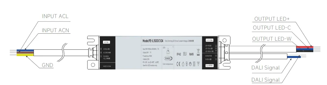 LED power supply CCT ip67 waterproof 200w 24V dali-2 dimming DT8 constant voltage