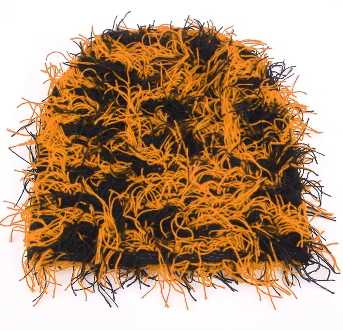 Custom winter knitted hat All Over Logo Beanies High Quality Knit Jacquard faux fur Beanie