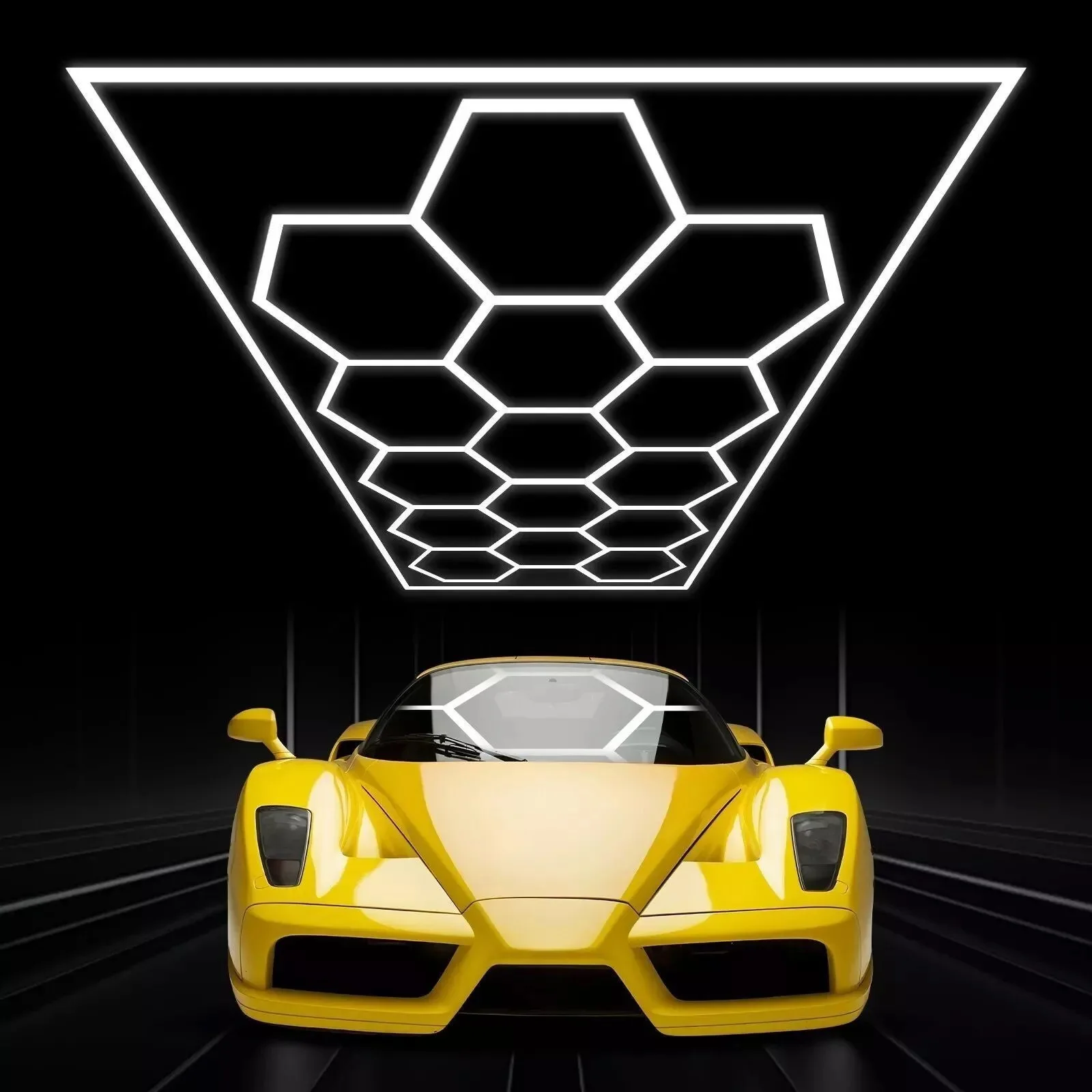 Wholesale Honeycomb Auto Car Detailing Work Light Bar Car Wash Station 110V 220V Garage Ceiling Hexagonal Led Lights