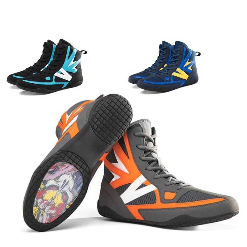Wholesale Custom Logo Breathable High Top Professional Gym Squat Combat Weightlifting Training Boots Wrestling Boxing Shoes
