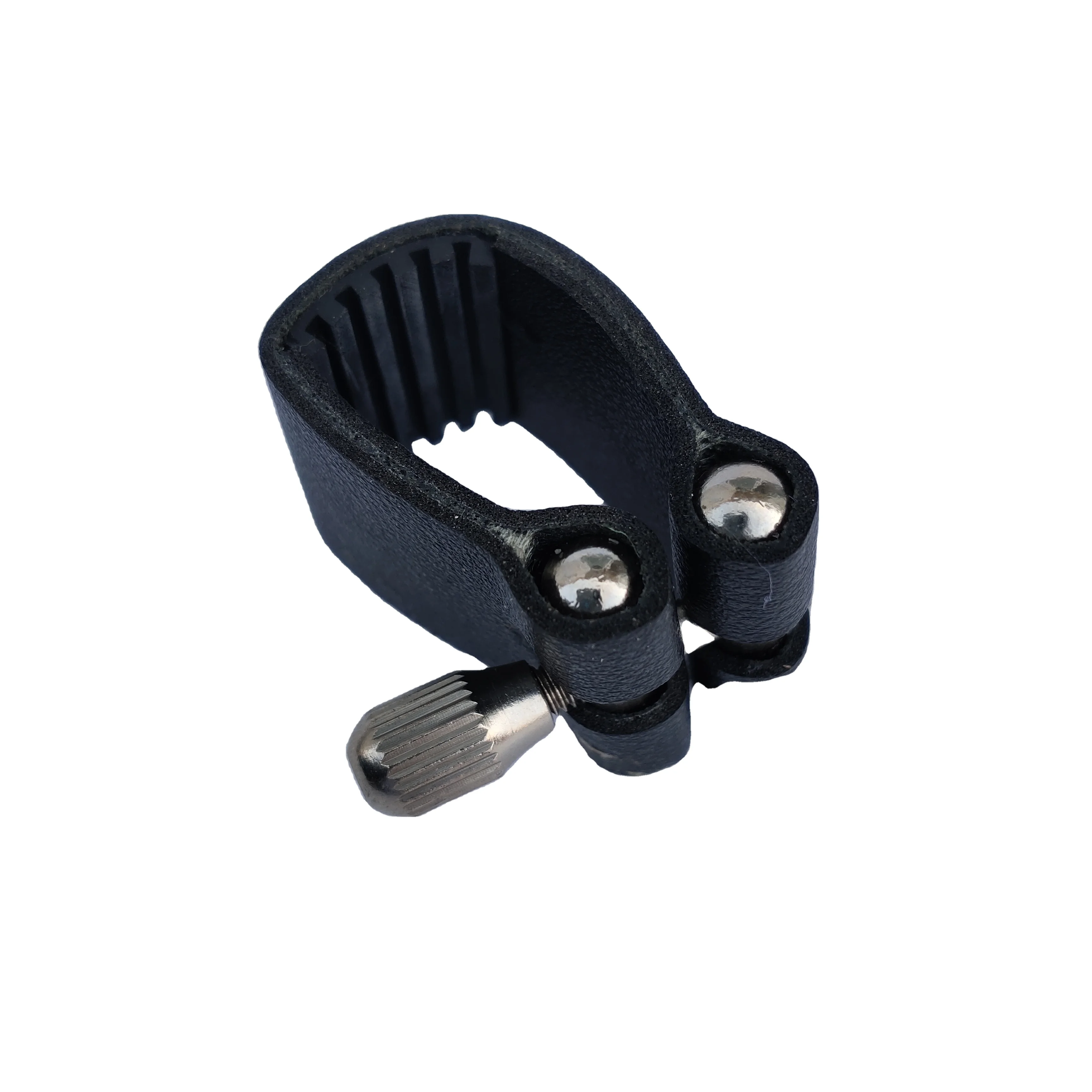 Leather ligature and cap for clarinet/alto saxophone