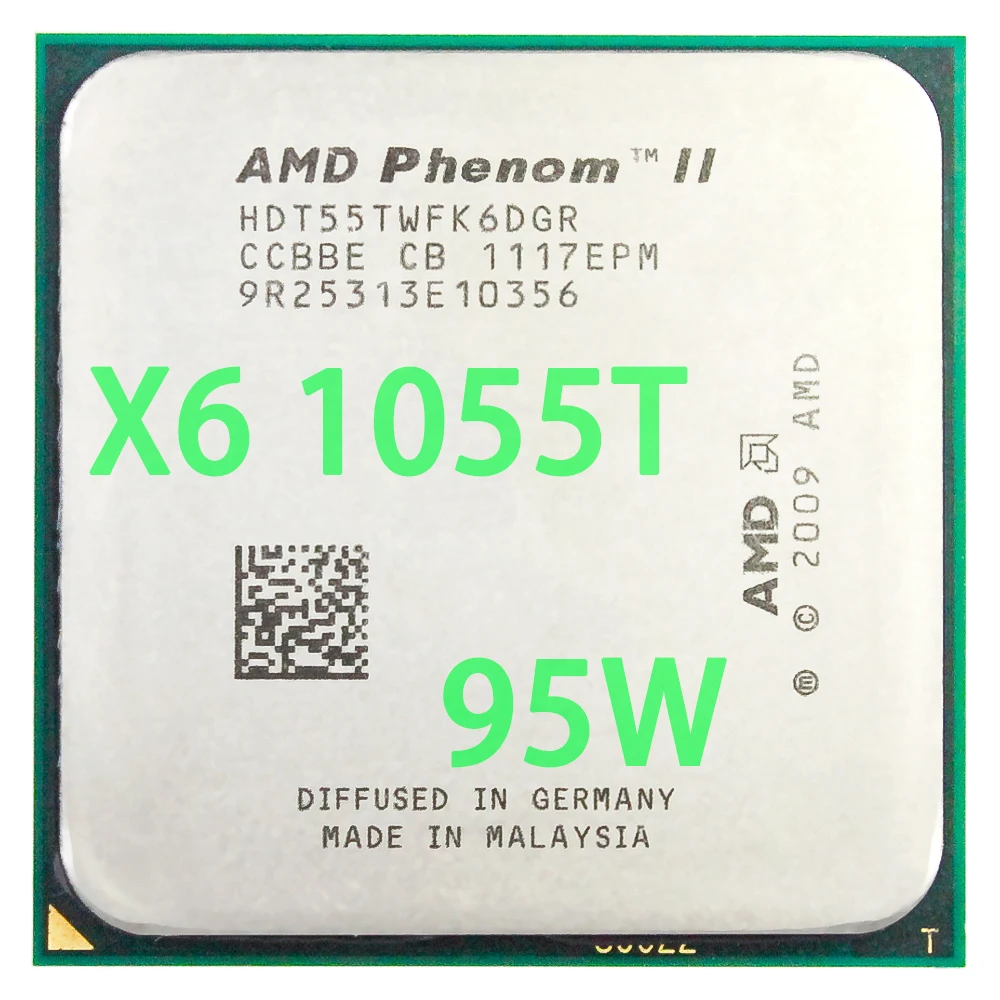 AMD Phenom II X6 1055T CPU Processor Six-Core (2.8Ghz/ 6M /95W ) Socket AM3 AM2+ 938 pin
