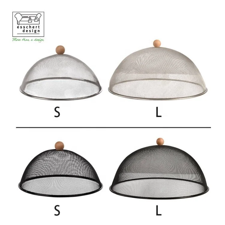 customize  stainless steel reusable food cover umbrella fly cap  plate food storage stackable  net mesh food covers
