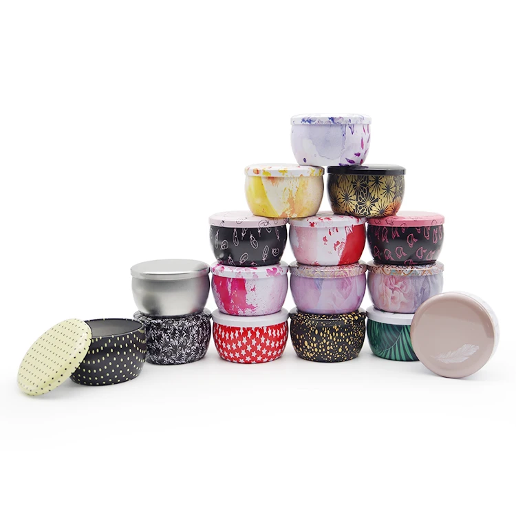 Stock Low Moq Christmas Travel Candle Tin Box Mini 80ml Personalized Small Scented Soy Candle Tin Cans For Candle Making