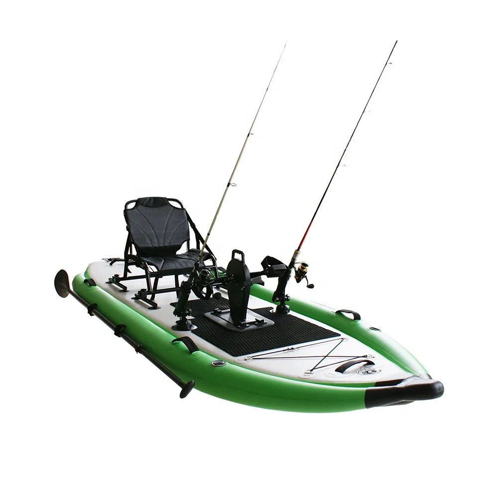 Wholesale stocked ready to ship drop stitch foot pedal drive system inflatable fishing pedal kayak for sale