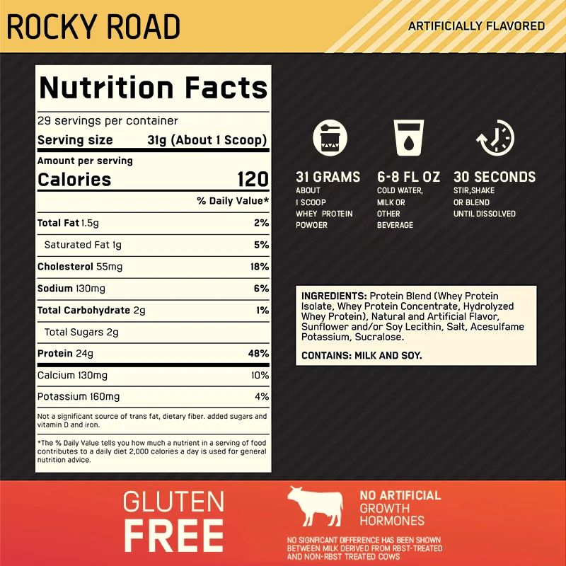 Private Label Body Muscle Building Rocky Road Flavor Whey Protein Powder Whey Protein Isolate Powder