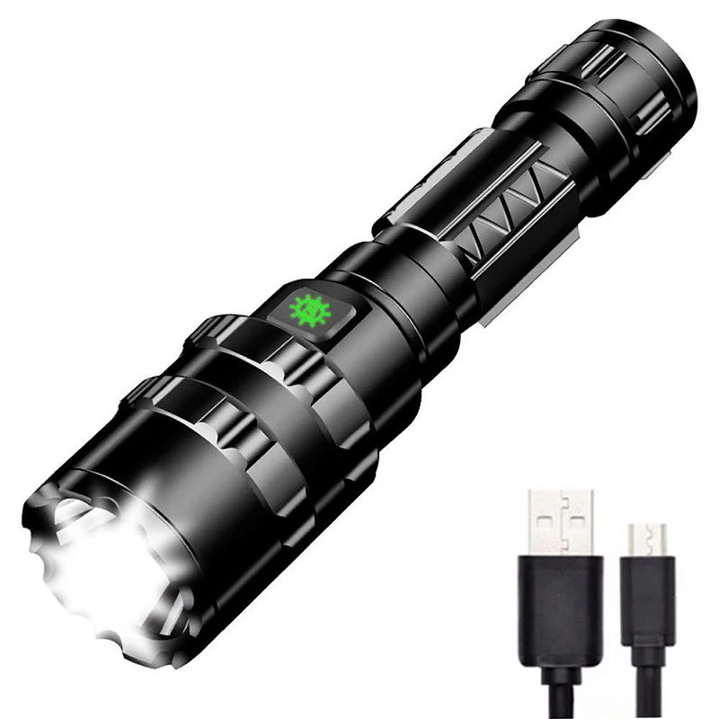 Bike Flashlights Mouse Rat Tail Switch 1600 Lumen Super Bright Zoom Led Rechargeable Flashlight for Cycling