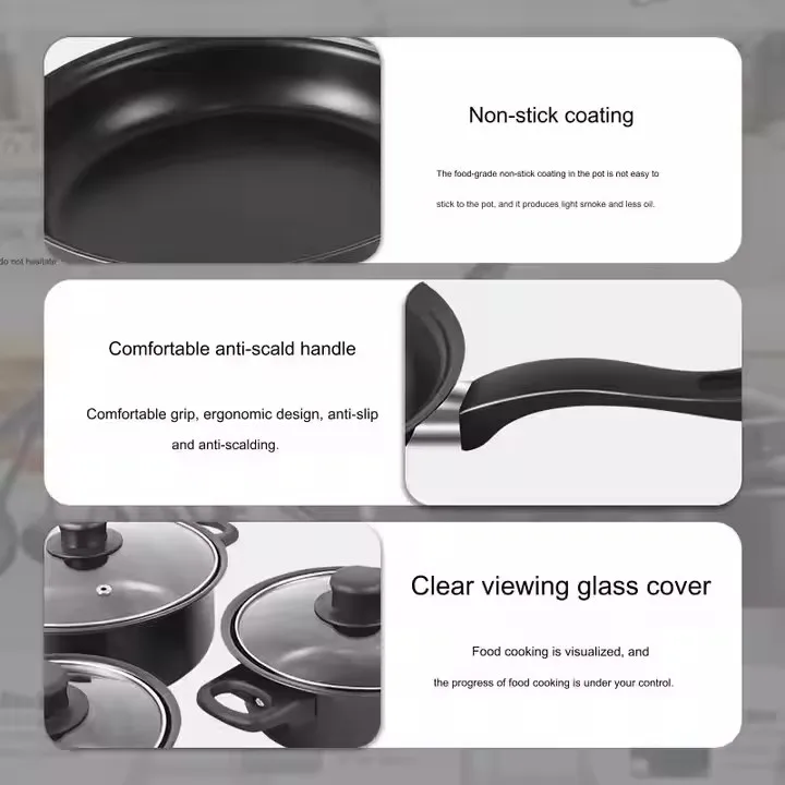 yuyang Wholesale Nonstick Cookware 13 Piece Set Cookware Stock Pot Stew Pan Frying Pan Multi-piece Kitchen Cookware Set